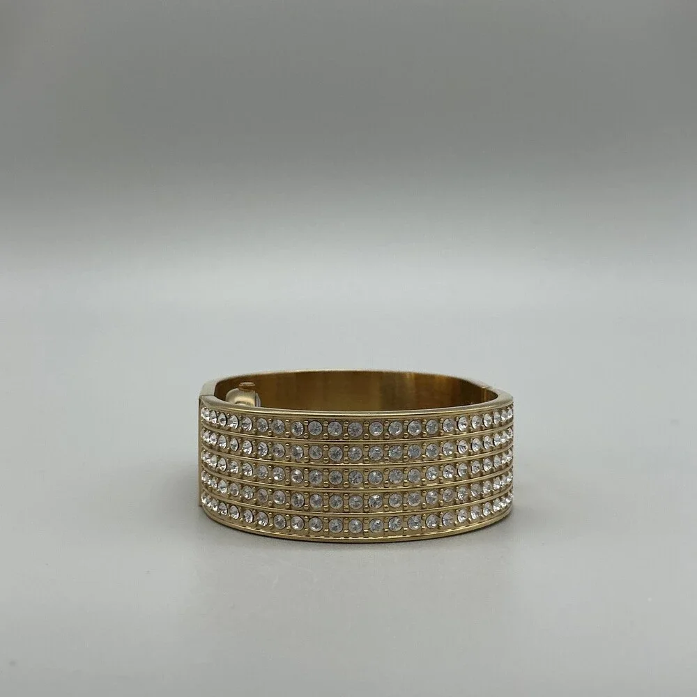 Marissima Womens Watch 20mm MOP Gold Tone Crystals Bracelet New Battery 6.5